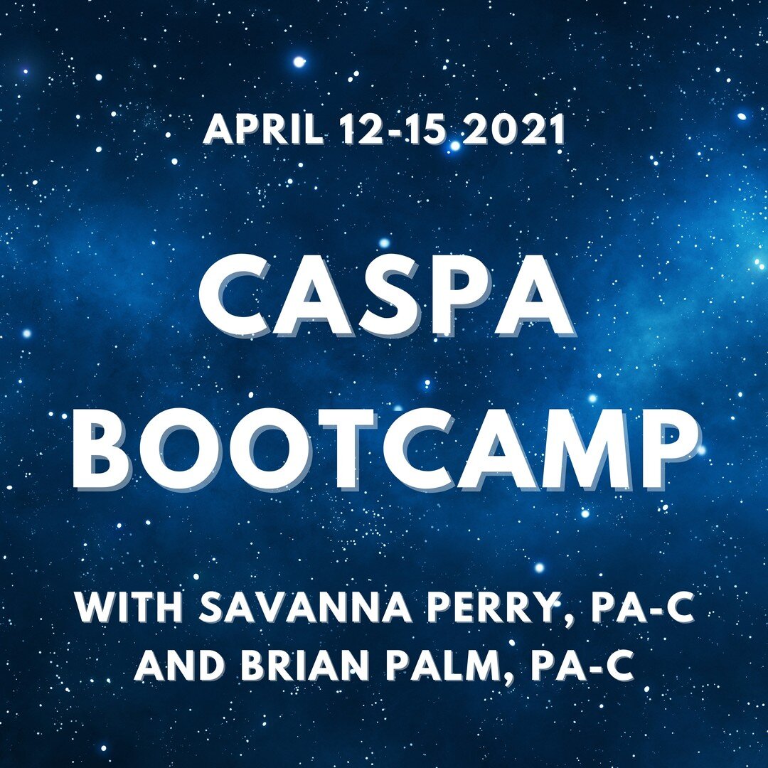 Registration is now open!!! The 2021 CASPA Bootcamp is a 4-day long summit to give you EVERYTHING you need to know before applying to CASPA this cycle. Brian and I have been helping applicants get accepted to PA school for YEARS and are pros when it 