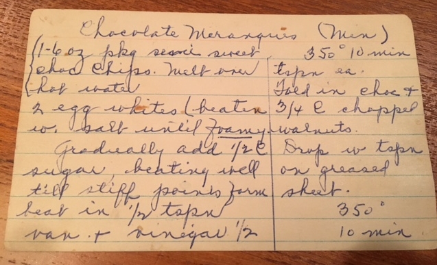 Lucy's copy of Minnie's recipe.
