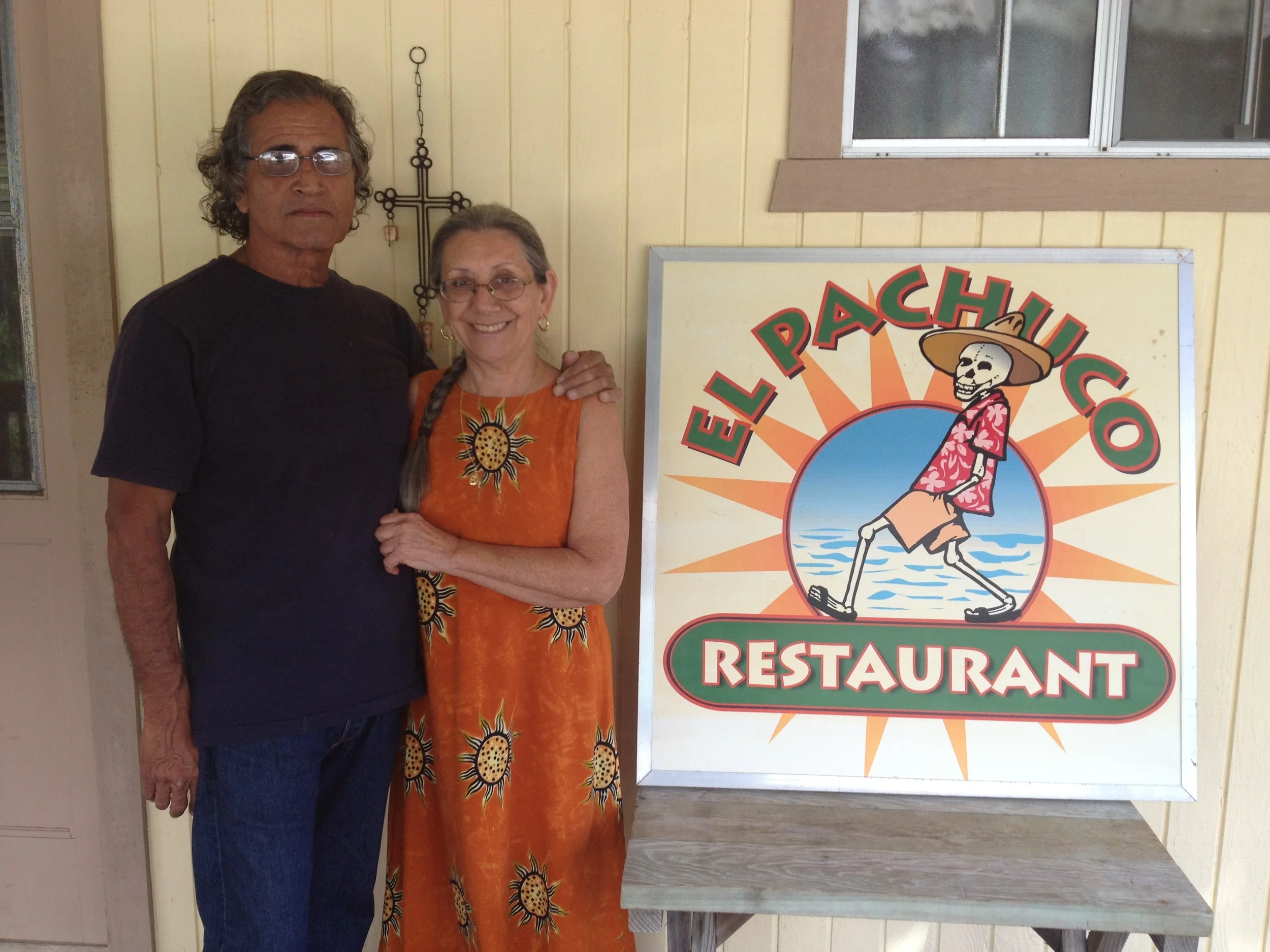 Evelyn and James Gonzalez (Mexican/Chicano). Owners "El Pachuco Restaurant." Big Island.