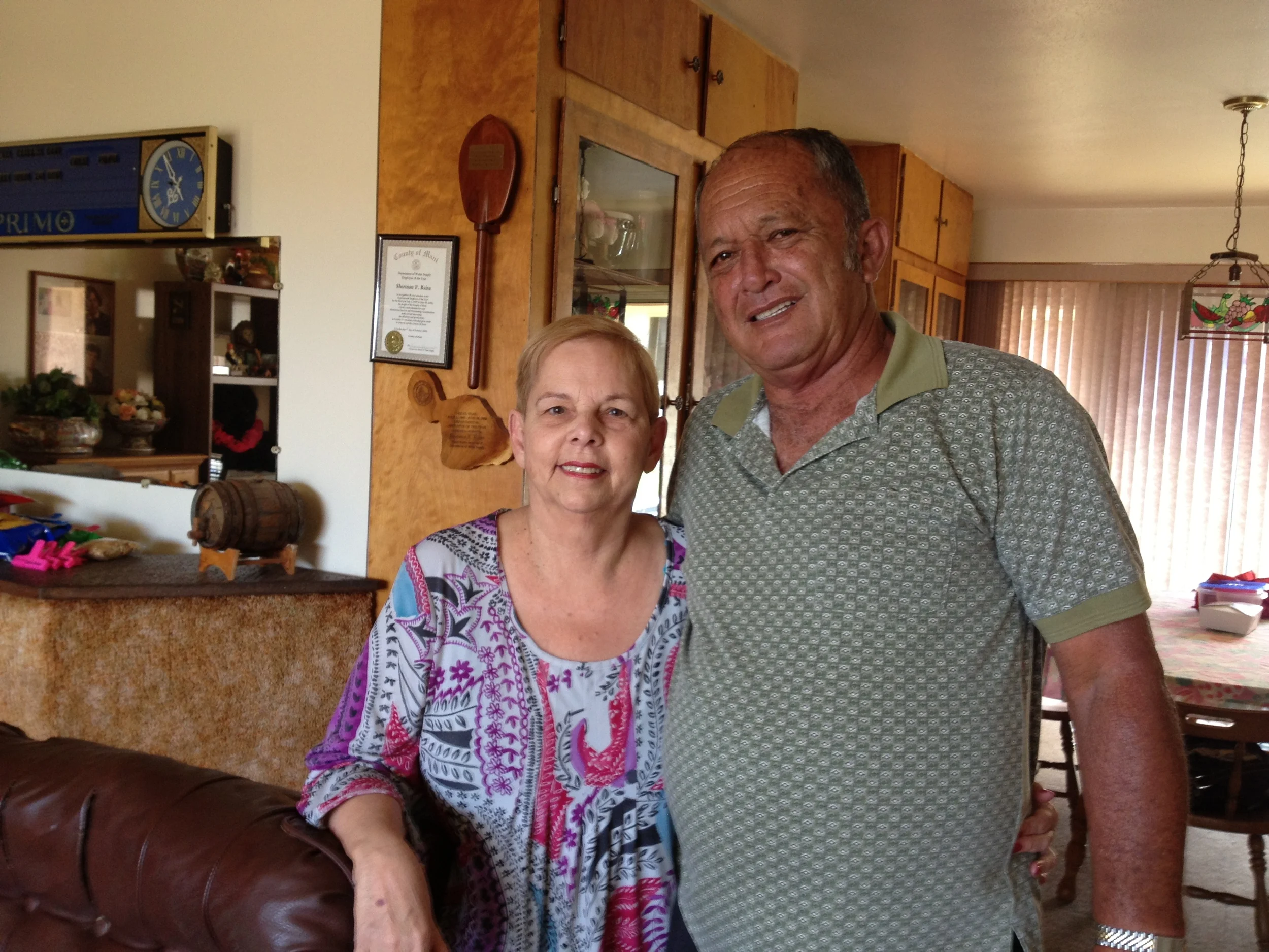 Gladys Baisa with husband Sherman (Portuguese), Gladys
Normal
0
false
false
false
EN-US
JA
X-NONE
/* Style Definitions */
table.MsoNormalTable
{mso-style-name:"Table Normal";
mso-tstyle-rowband-size:0;
mso-tstyle-colband-size:0;
mso-style-noshow:yes;
mso-style-priority:99;
mso-style-parent:"";
mso-padding-alt:0in 5.4pt 0in 5.4pt;
mso-para-margin:0in;
mso-para-margin-bottom:.0001pt;
mso-pagination:widow-orphan;
font-size:12.0pt;
font-family:Cambria;
mso-ascii-font-family:Cambria;
mso-ascii-theme-font:minor-latin;
mso-hansi-font-family:Cambria;
mso-hansi-theme-font:minor-latin;}
was the former director of Maui Economic Opportunity (MEO). Maui.
