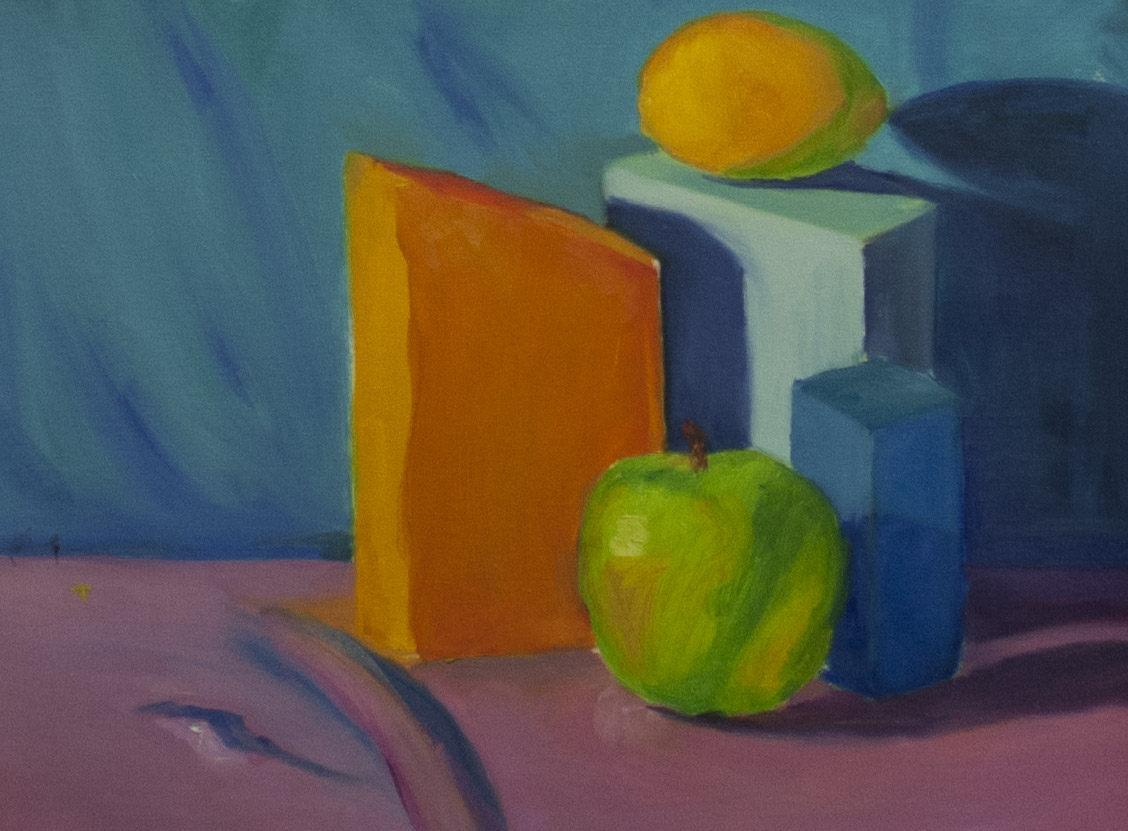 Still Life with Fruit and Blocks