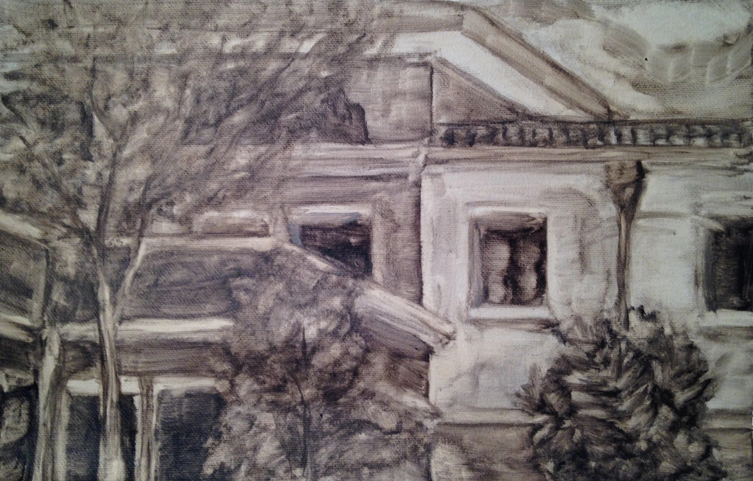 Grayscale Buildings on Campus by the Lagoon