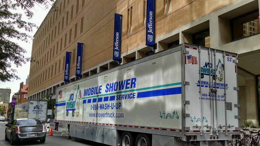 NO SWEAT Mobile Shower Trucks In Philadephia, PA. 