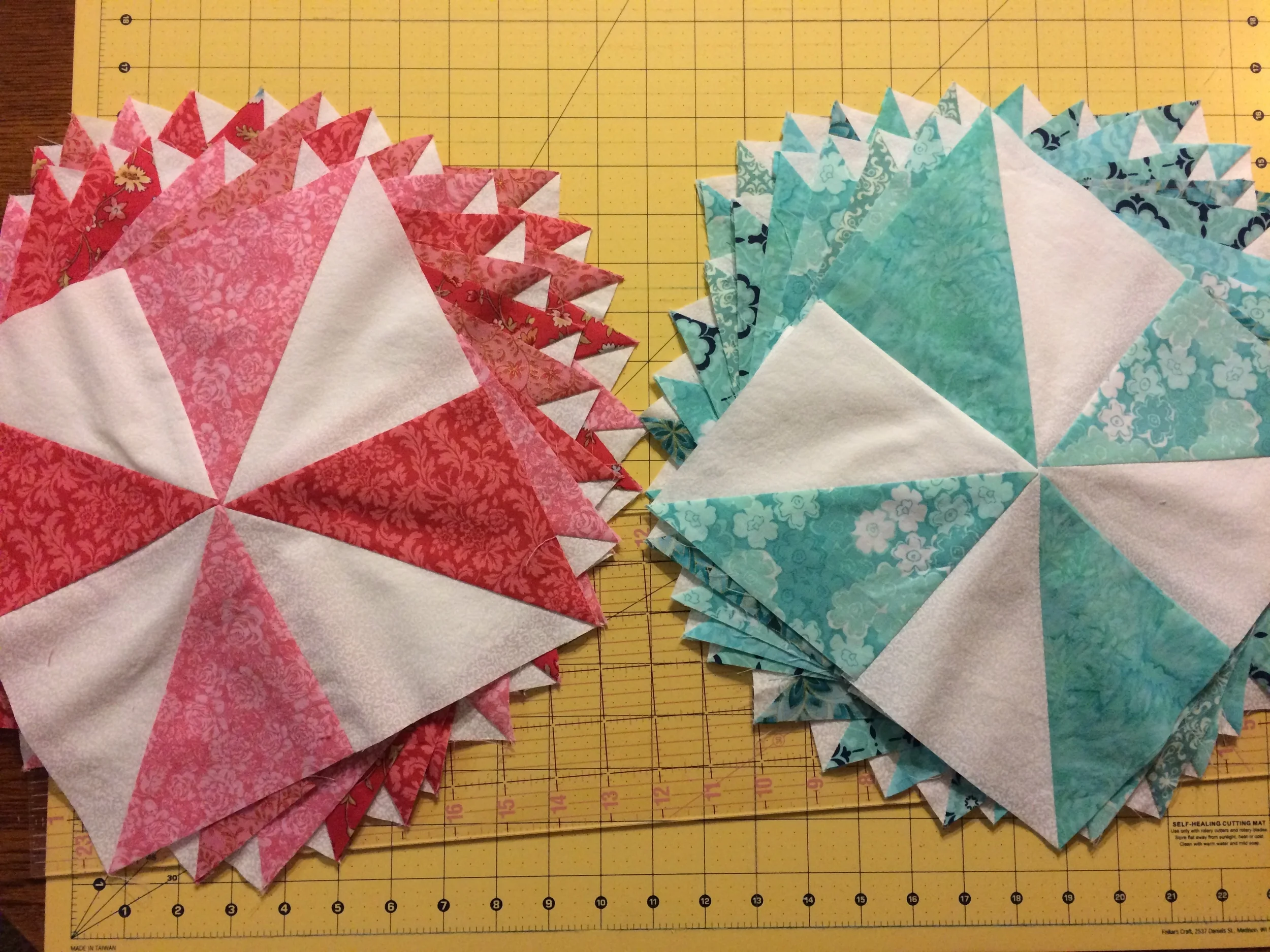 Pinwheel Quilt Step Two: Piecework