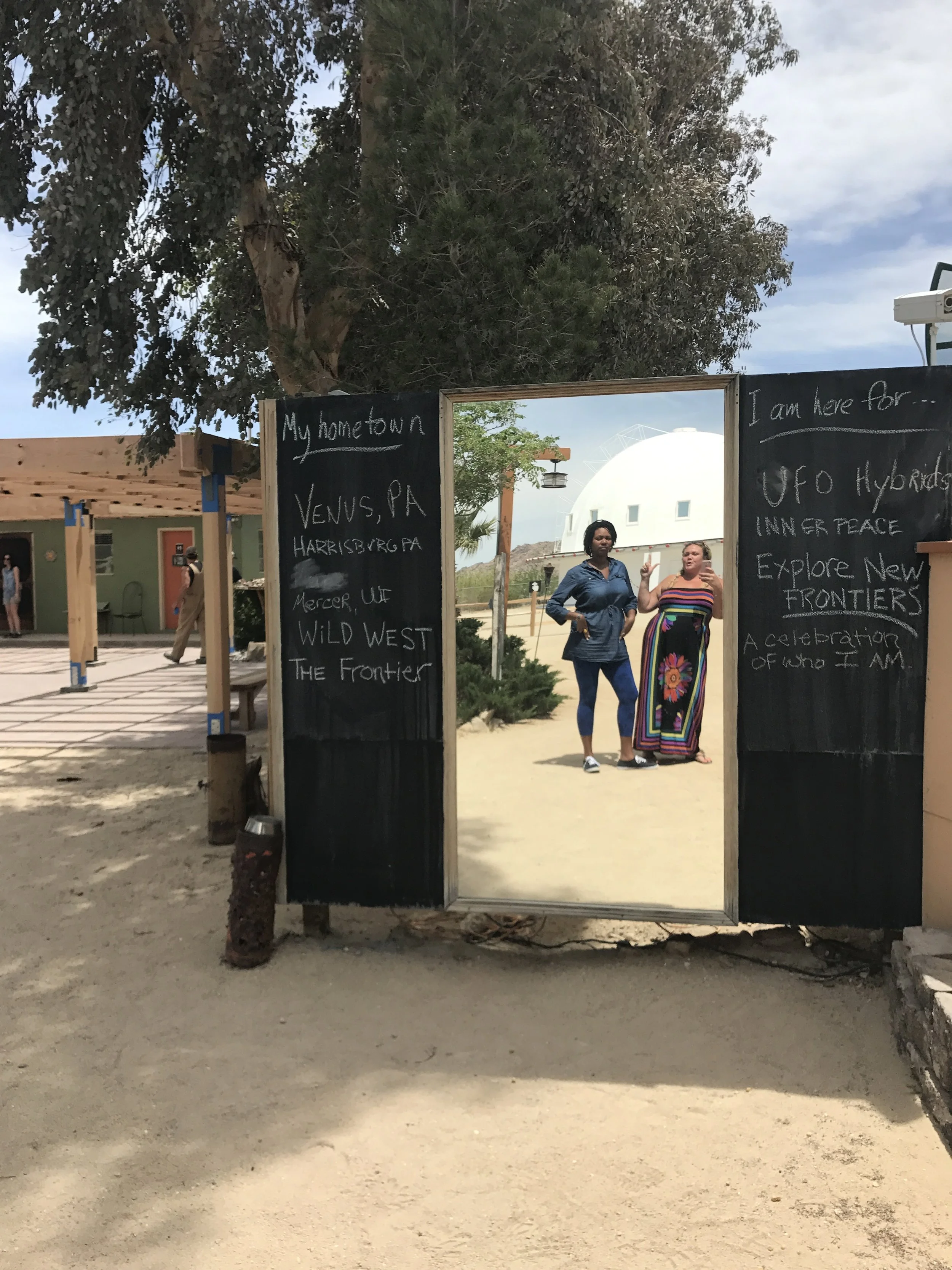 Two Pistol Annies looking in the past and the future at the Integratron in Joshua Tree, CA