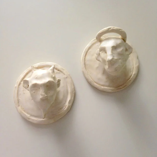 1. Ceramic Heads (untitled) Diameter 3.5" each