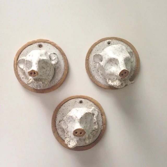 5. Ceramic Heads (untitled) Diameter 4" each