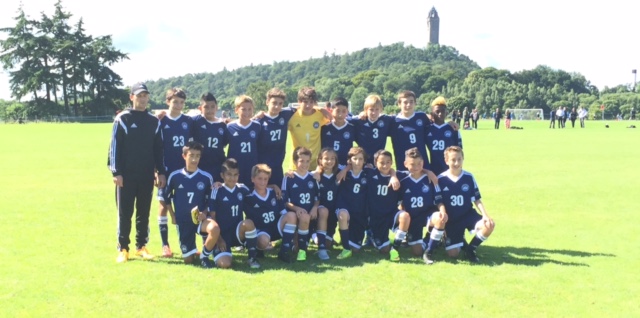 The U14 team after their two wins on the second day of play at the Loch Lomond Tournament.