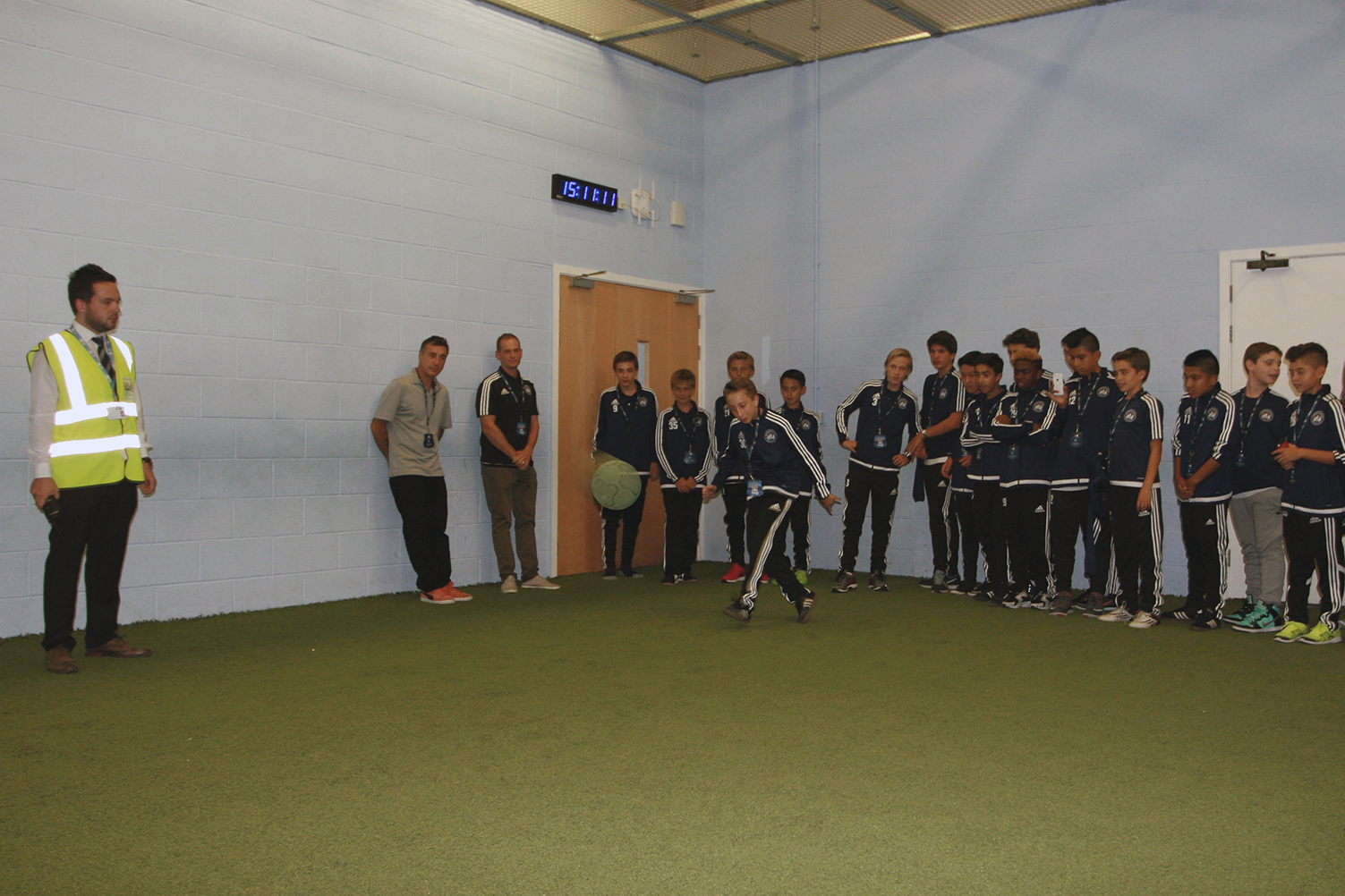 Cormac was the first of our three players to win Manchester City’s crossbar challenge, followed by Santi and Freddy.