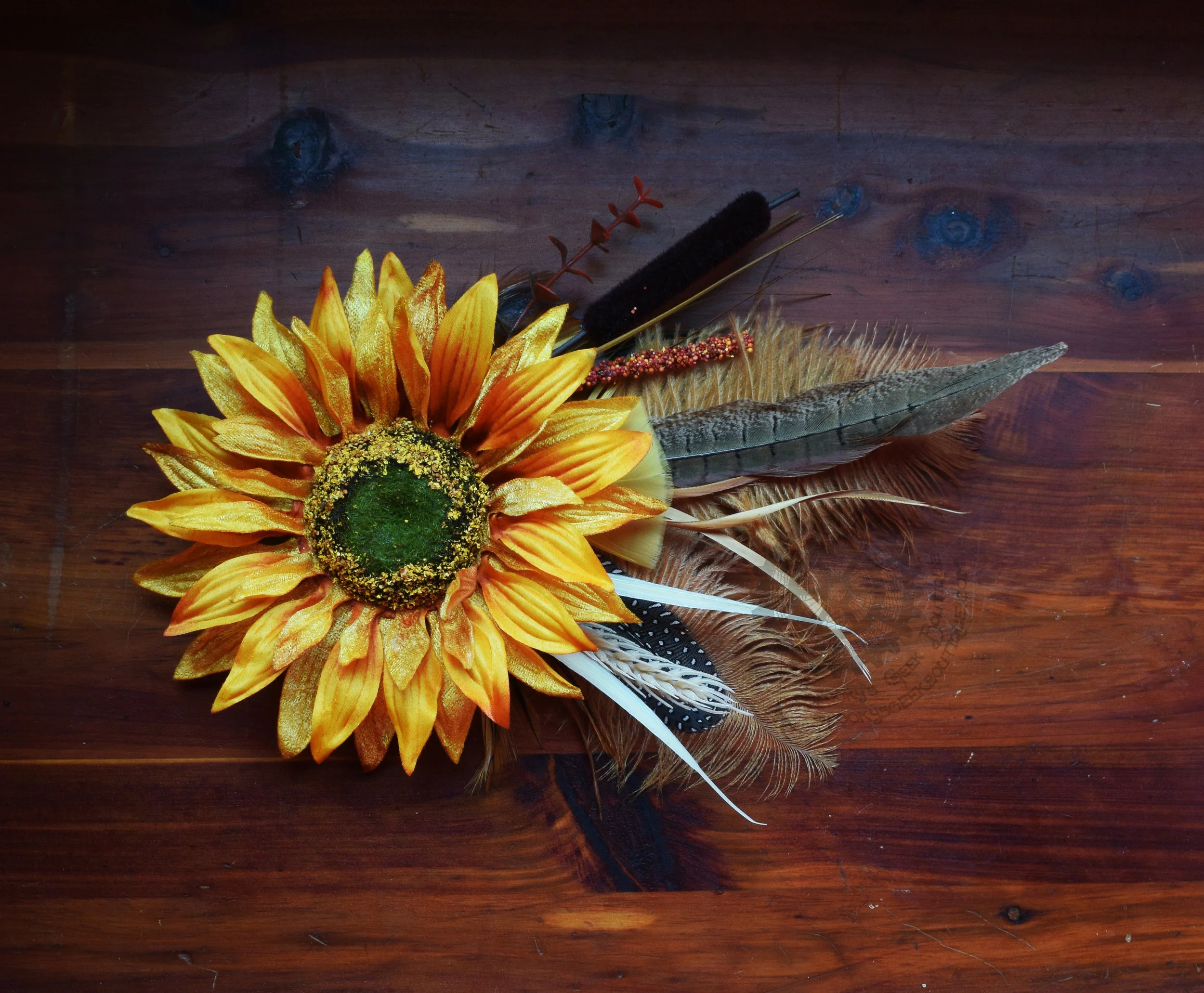 Harvest Sunflower Feathered Fascinator