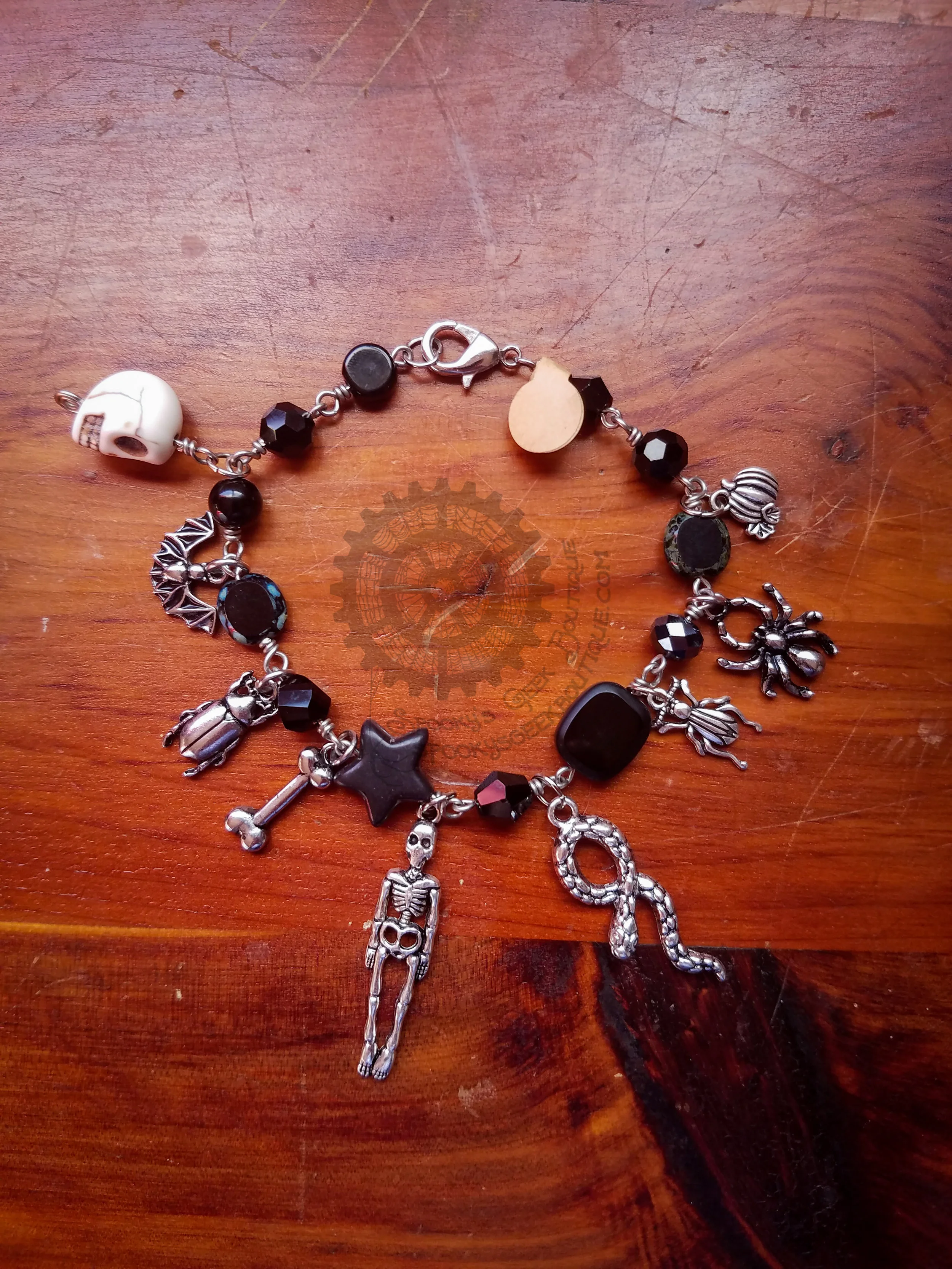 Creepy and Crawly Loaded Charm Bracelet