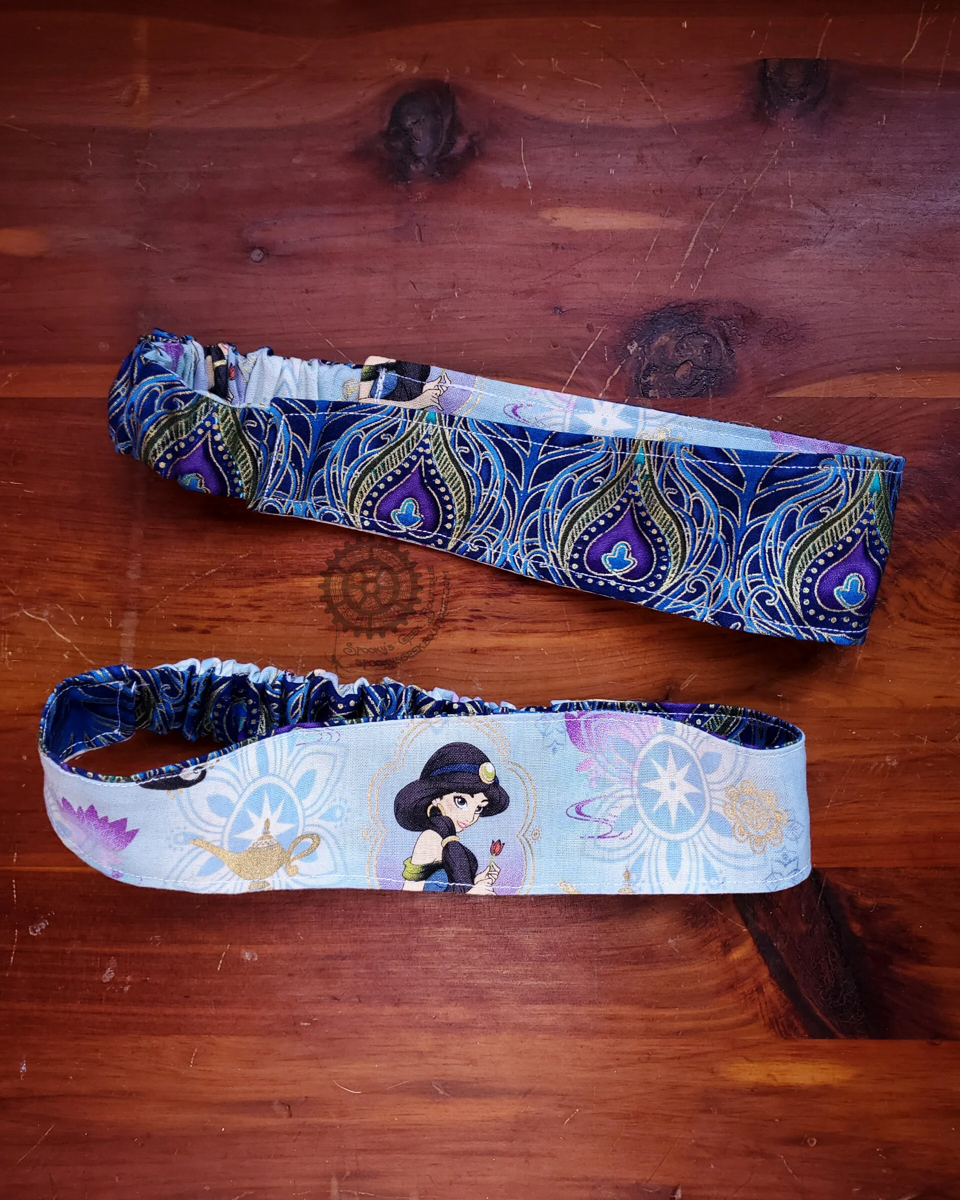 Jasmine/Peacock Feathers Reversible Headband