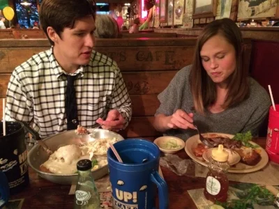 A little glimpse of our imperfect eating *gasp* - fried food and way way way too big of portions at Lambert's Cafe celebrating my father-in-laws birthday :)