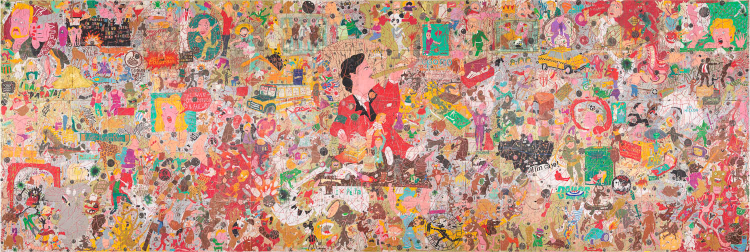 Bowling For Medellín #1. 83 x 244 inches. 2014