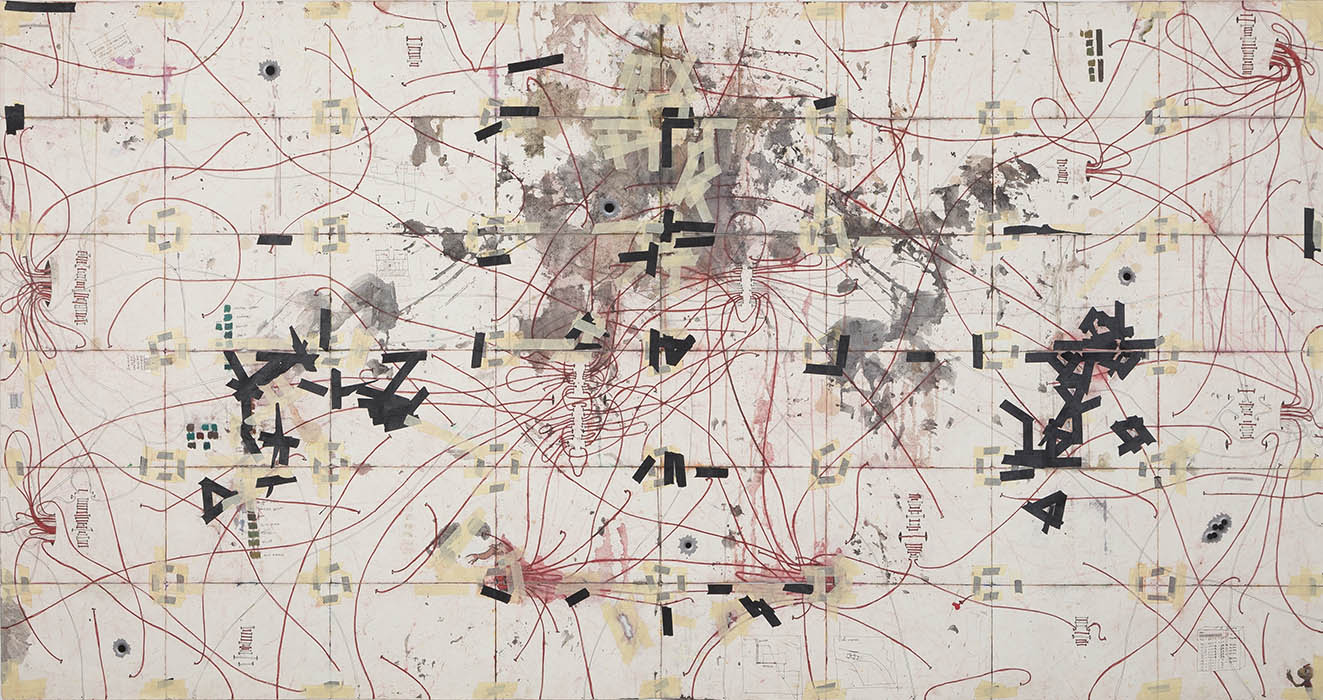 A Land Reform #15 (Back Side). 45.8 x 94 inches. 2017