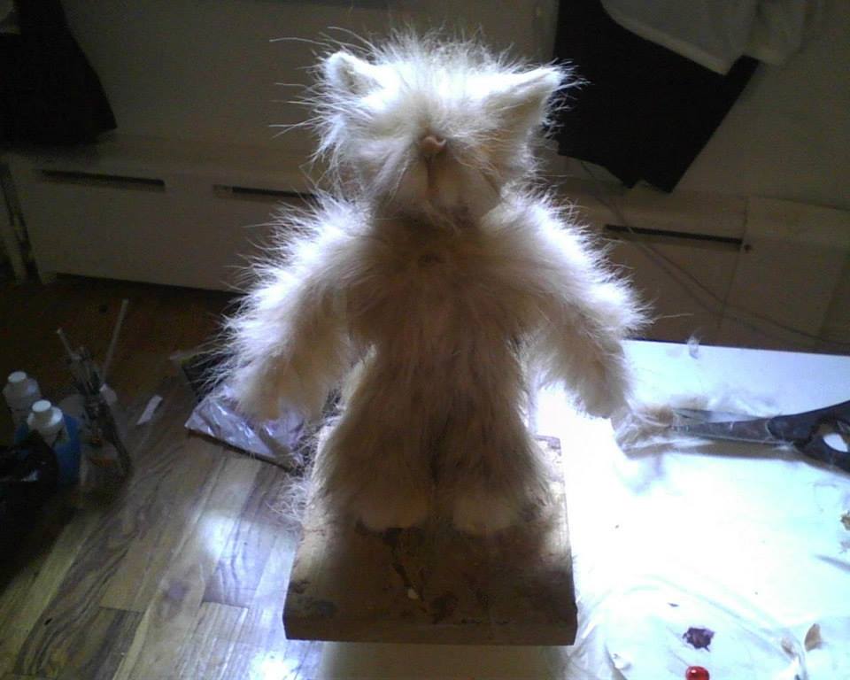 Oil based clay, Latex and vintage fox fur - the making of Dacryphilia.