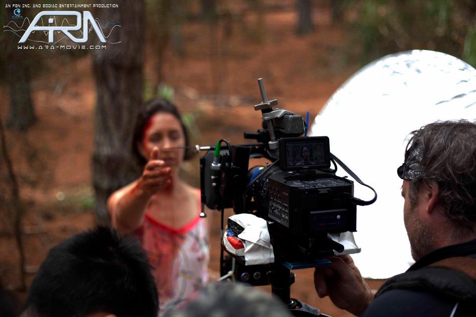 Production Still: DOP Alex McDonald framing Alex Ellis (Maria) Photo Credit: Shane Deed