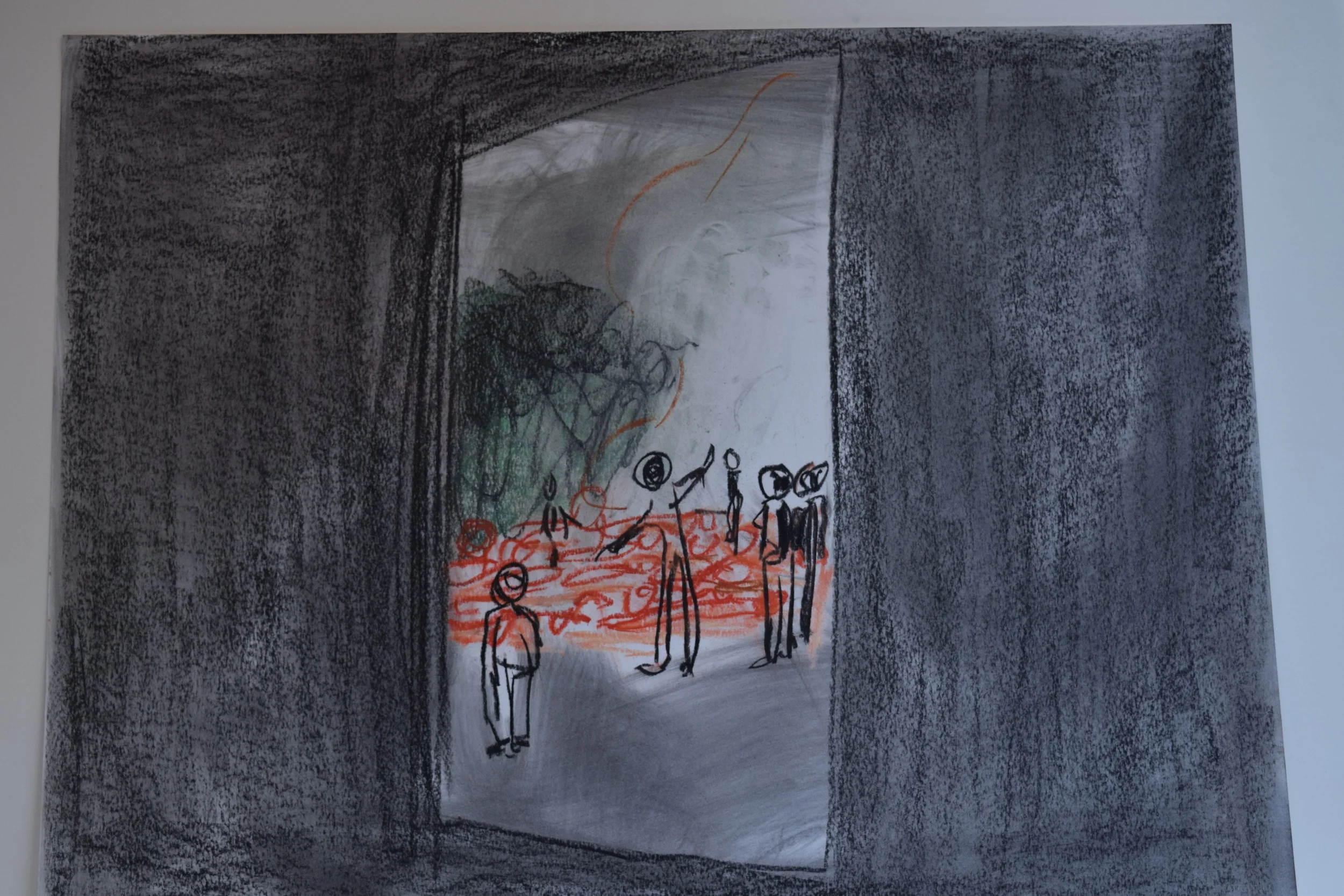 Three Days in Auschwitz - Auschwitz victims. Artwork by Philippe Mora.