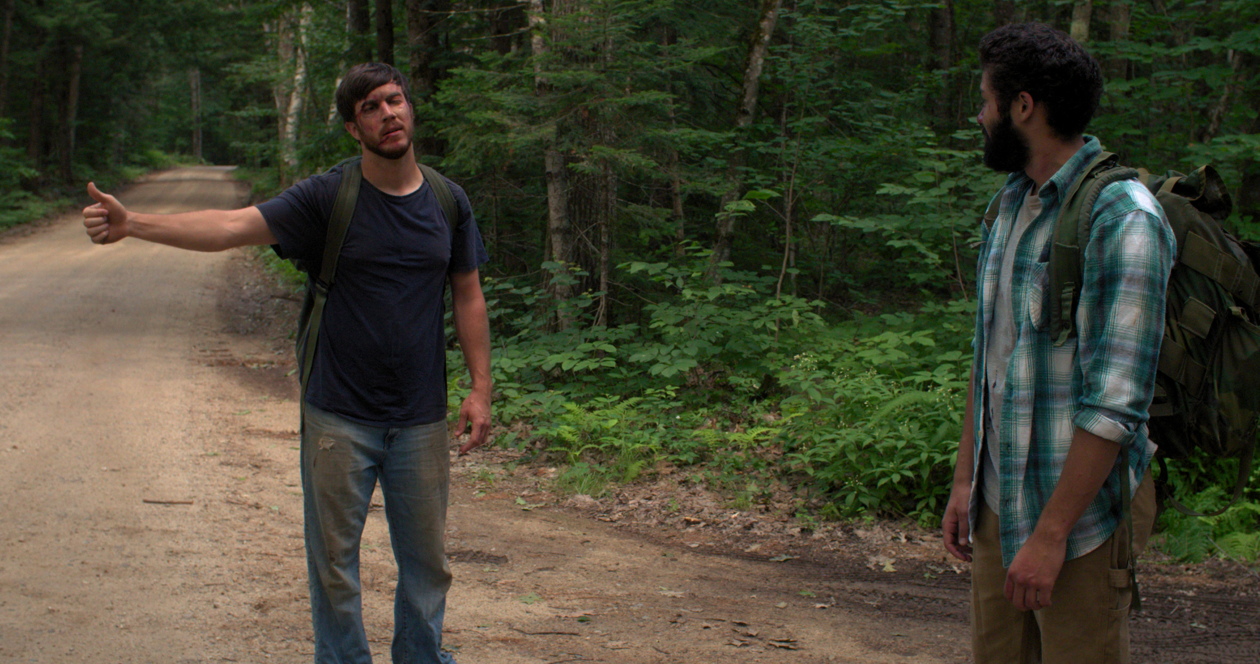 Caption: Stranded deep in the woods of Maine the two men, strangers now, are forced to confront the teenagers they were, the promises they made, and the men they've become.