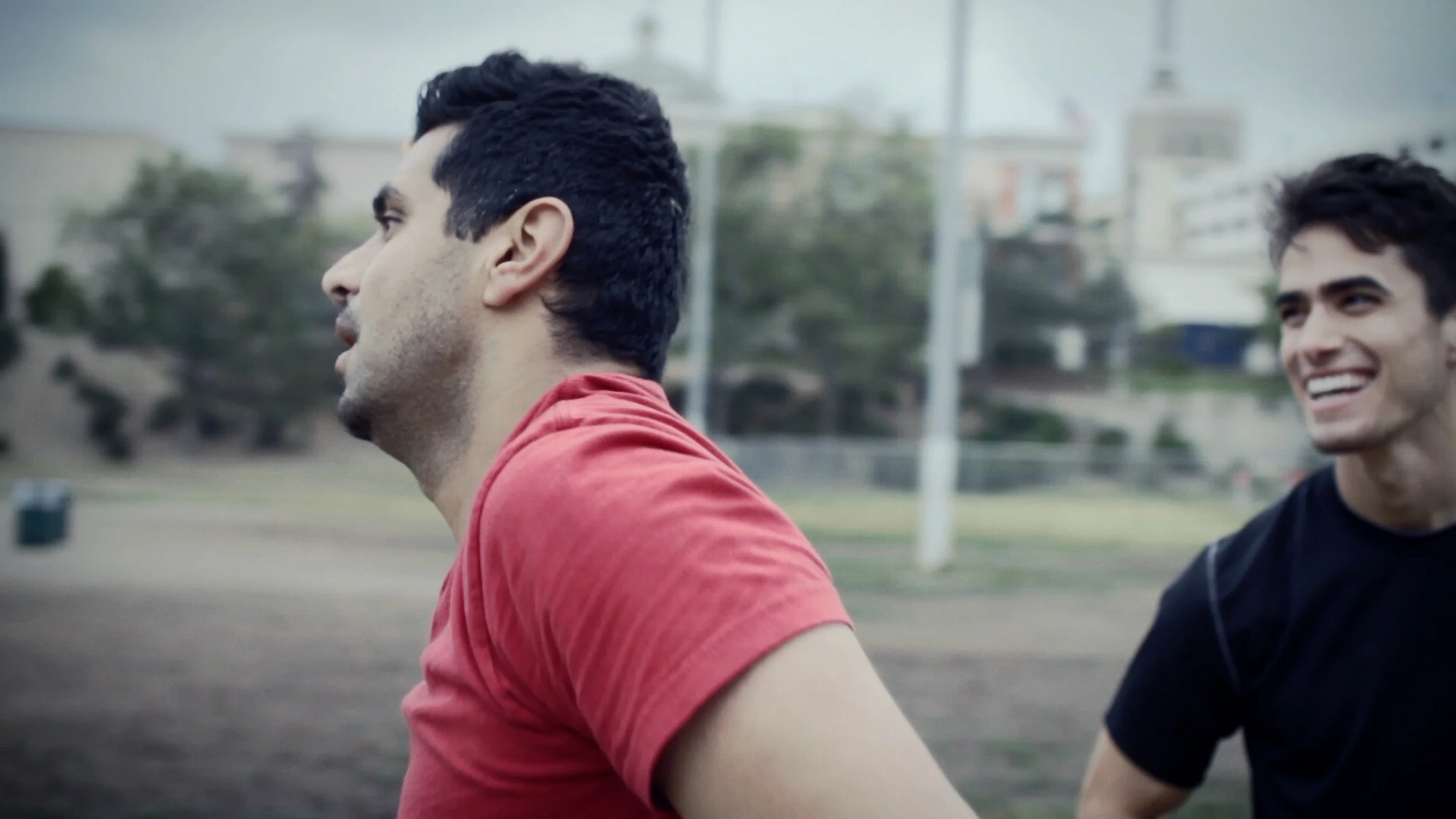 An exhausted Mikael is mid training session with his longtime friend Jesse (played by Jose Moreno Brooks), as he tries to get his 33 year old body into professional soccer shape.
