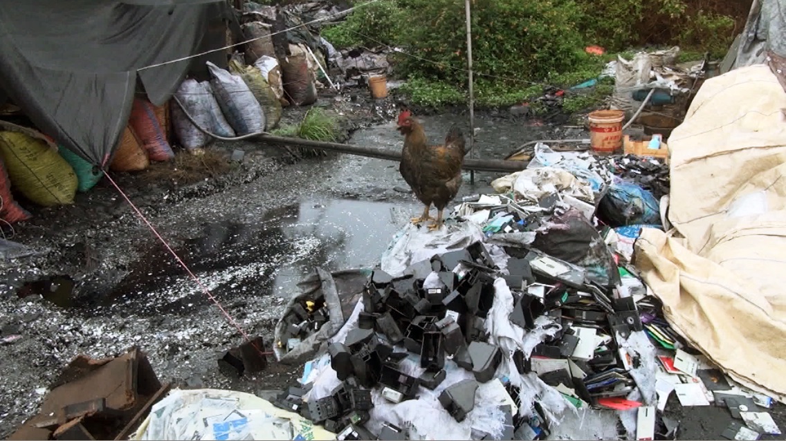 .Pile of waste in one of China’s e-waste villages where the primitive dismantling of electronics poisons local communities and pollutes the soil, air and water.
