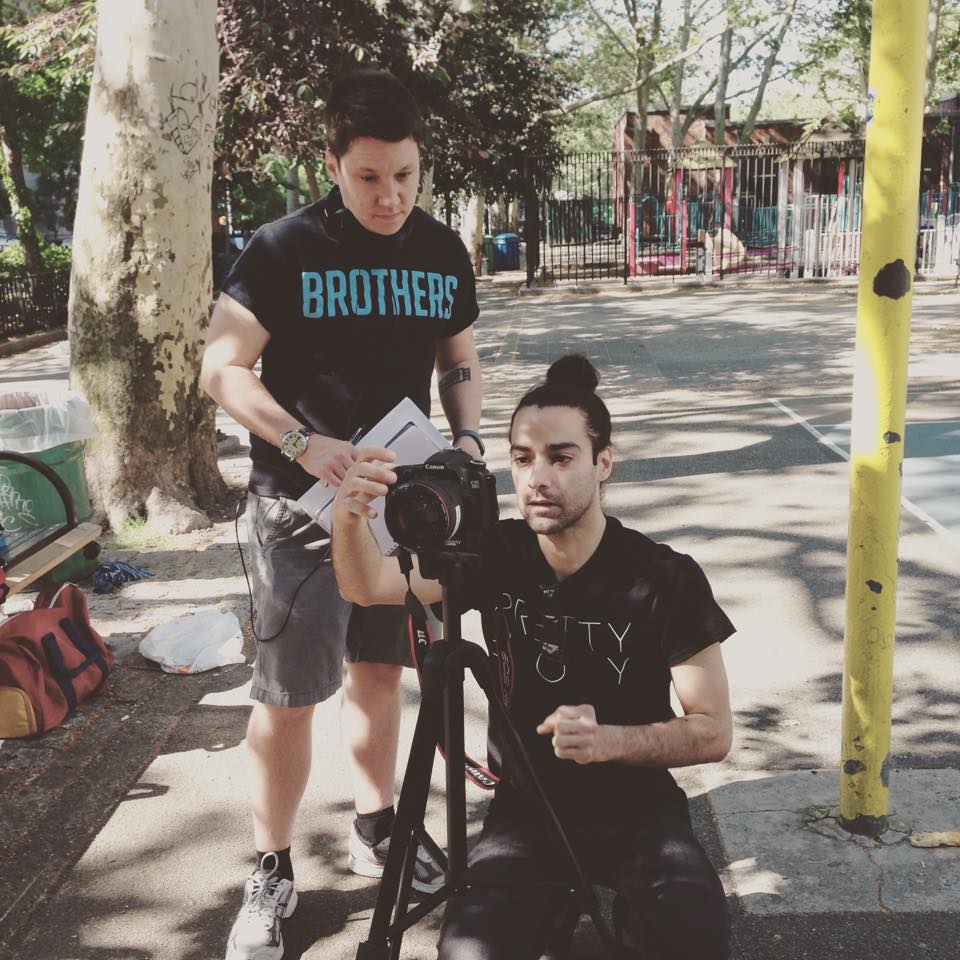 Brothers - Director Emmett Jack Lundberg on set.