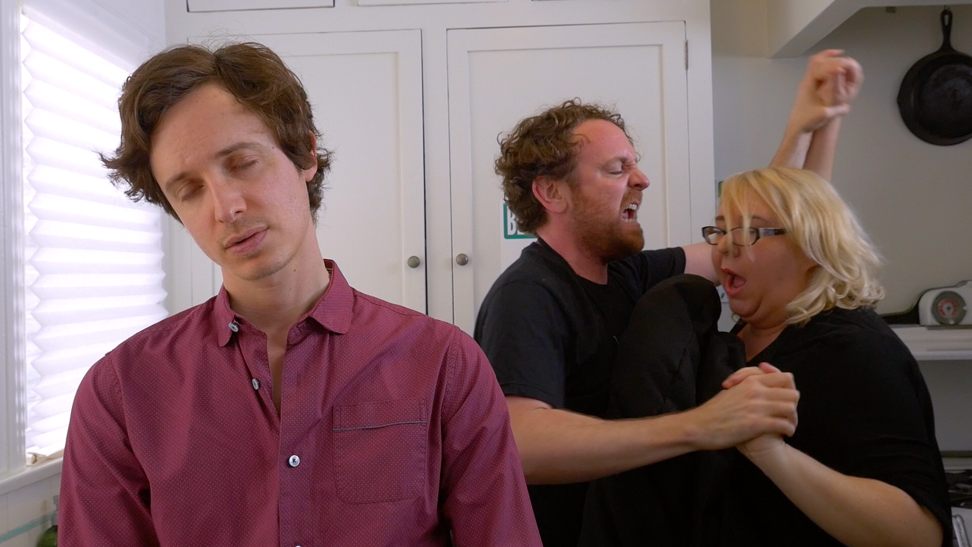 Last Will and Testicle Season 2 - Cancer survivor (Byron Lane) harassed by Lump of Testicular Cancer (Drew Droege) and Lump of Ovarian Cancer (Jaime Moyer).