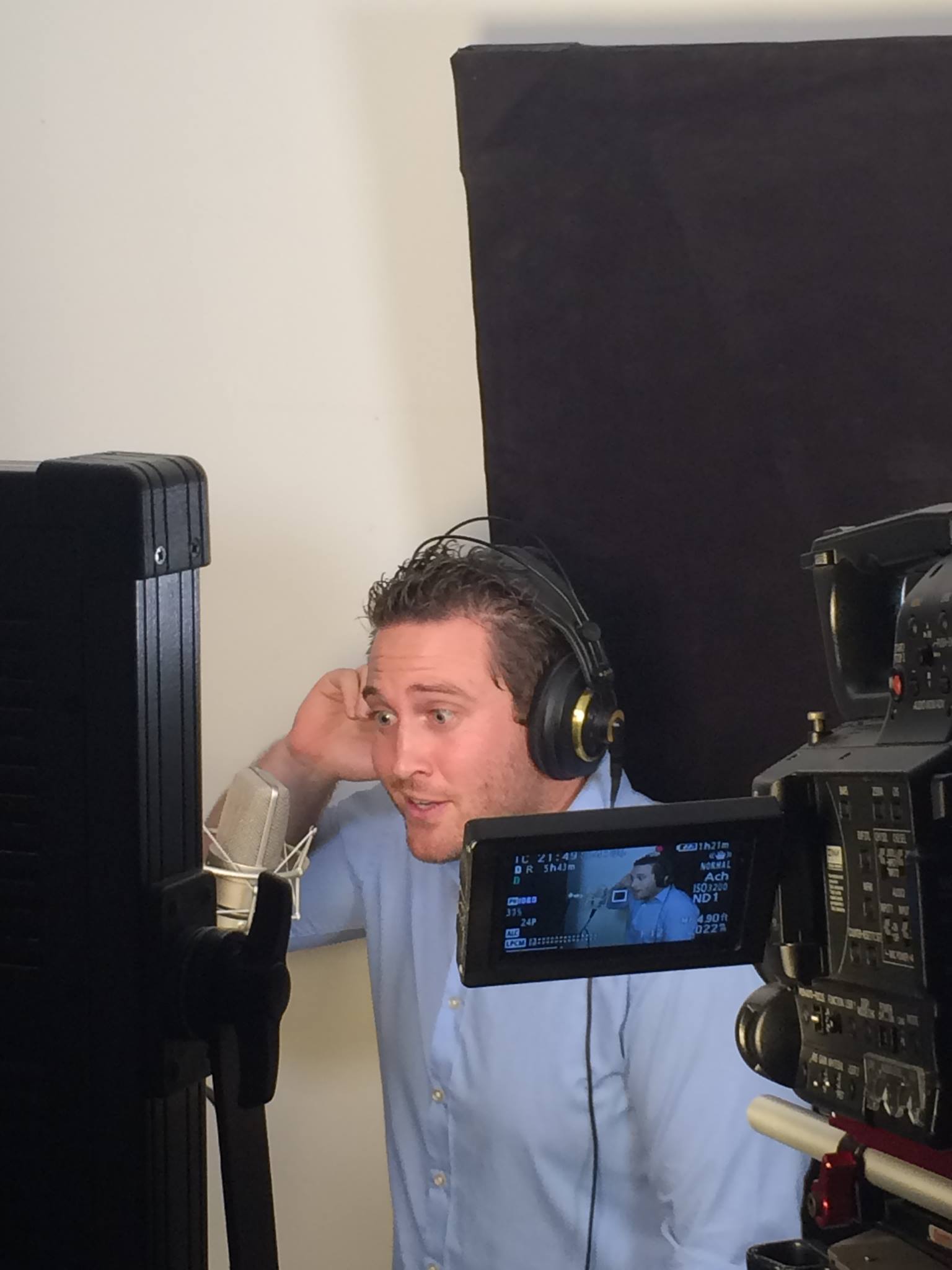 "Bryce Papenbrook gets into character."
