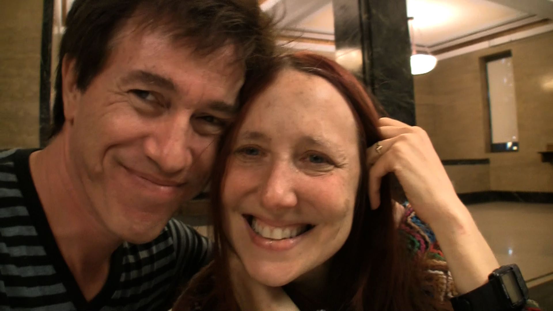 Lisa & Phil at City Hall just after receiving theirmarriage license