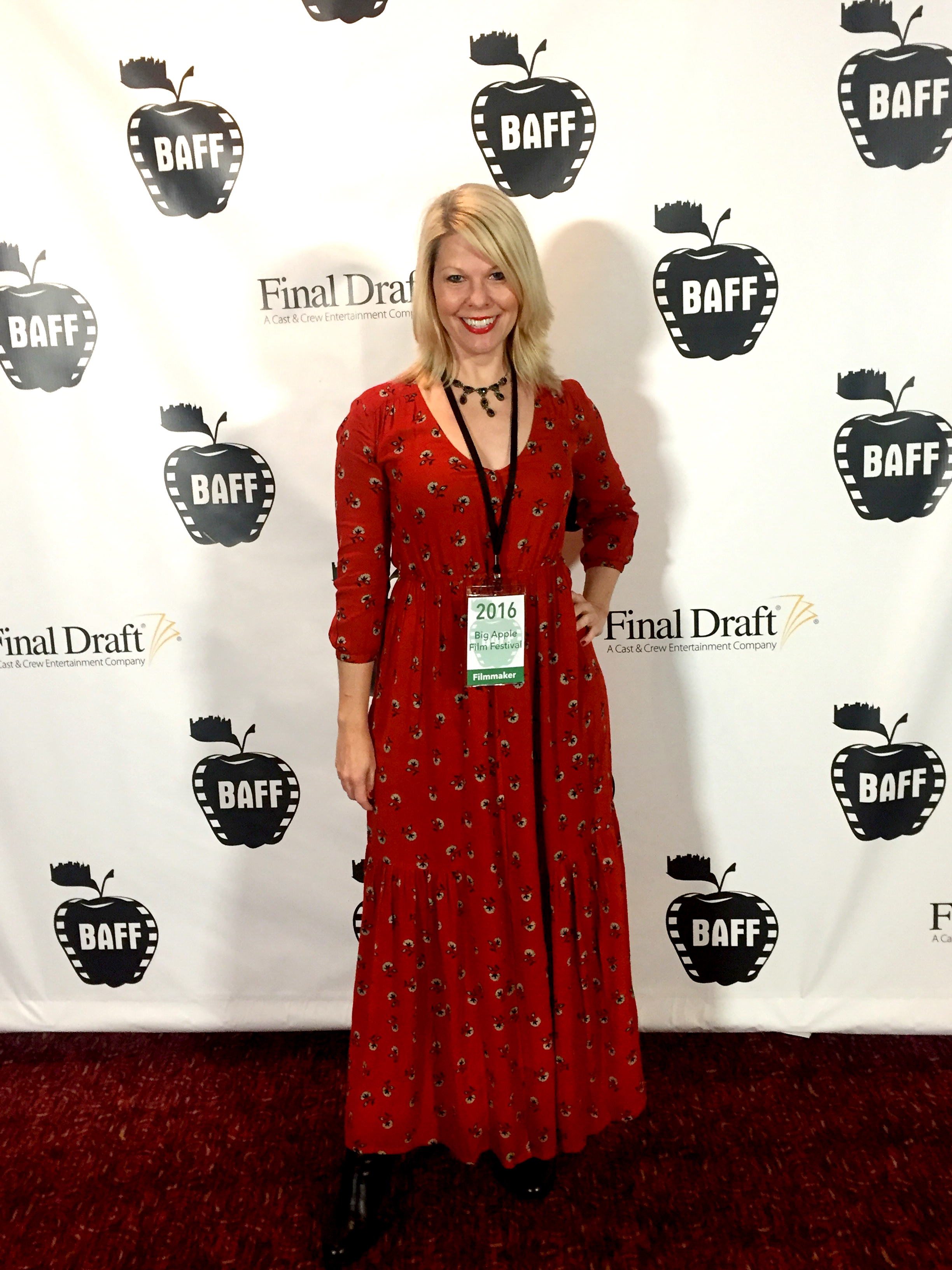 The Hoosac Writer/Director Matilda Szydagis at Big Apple Film Festival Red Carpet.
