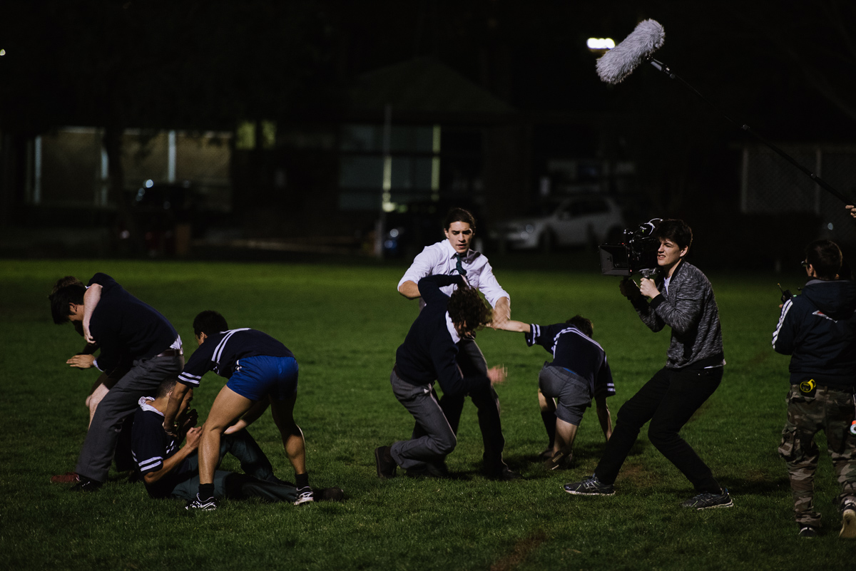Cinematographer Jack McAvoy capturing the action on the set of MEAT // Photo by Stephen Godfrey