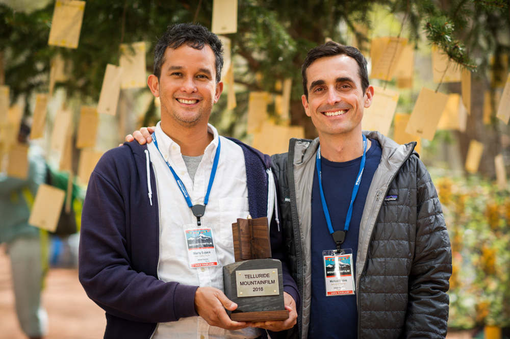 Almost Sunrise - Producer Marty Syjuco and Director Michael Collins at Telluride Mountainfilm Festival.