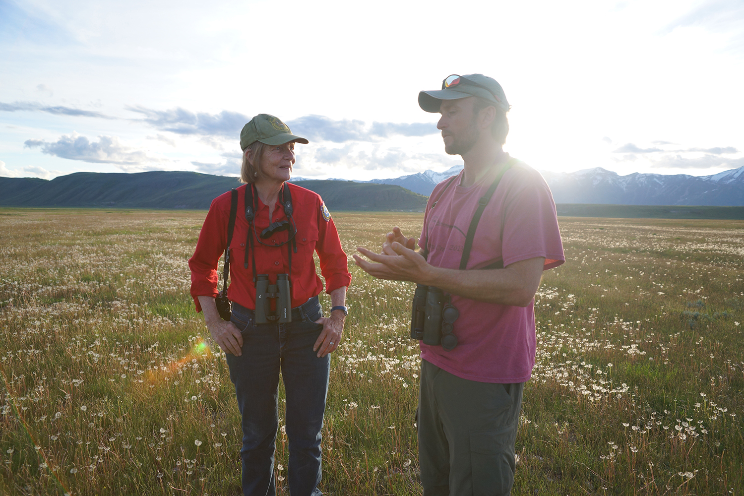 Far Afield: A Conservation Love Story - Susan Patla, Nongame Biologist with Wyoming Game and Fish, and Jay Carlisle, Research Director of the Intermountain Bird Observatory at Boise State, on the National Elk Refuge to put transmitters on curlews. The study is partially funded by the Raynes Wildlife Fund. Photo credit: JenTen Productions.