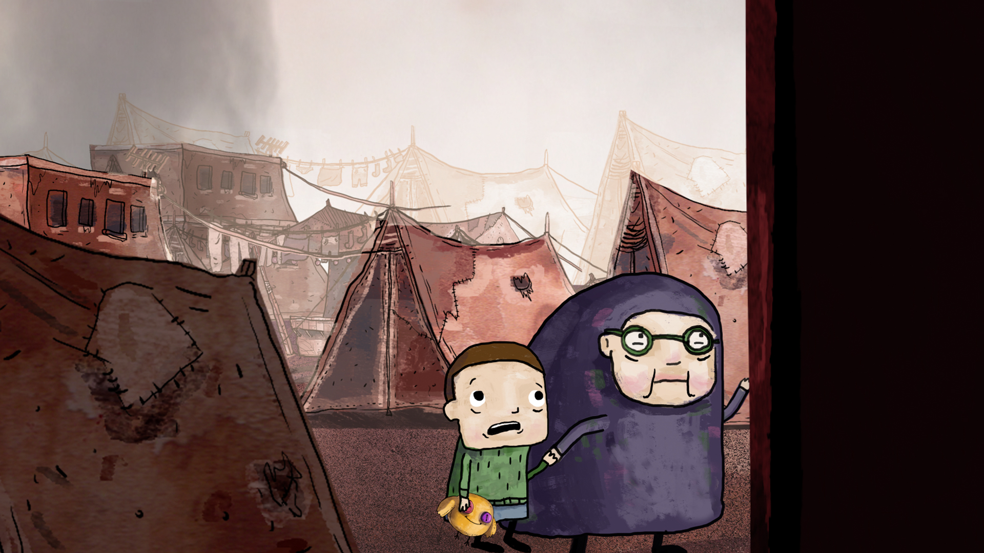 The Wall - The protagonists reach "the tall, endless wall".