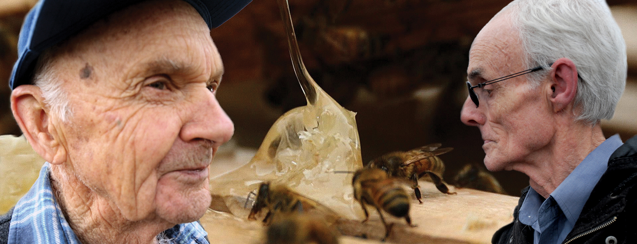 (Left) Hedley Hoskinson — Commercial Bee Keeper (retired) and (Right) Bob Davey — President Beekeepers Lobby Group, protecting the leatherwood resource; the understory of the old growth Tasmanian rainforests that beekeepers rely on to help produce Tasmania’s local food supply.