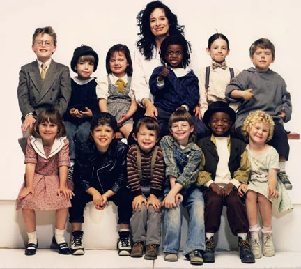 Director Penelope Spheeris with Little Rascals crew