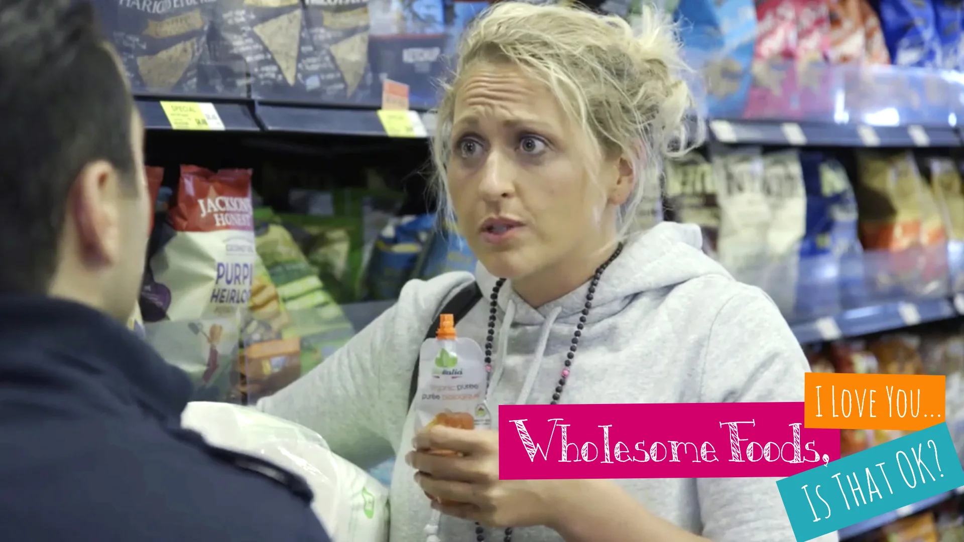 Showrunner Krista Hovsepian as "Julia" in Wholesome Foods, I Love You... Is That OK?