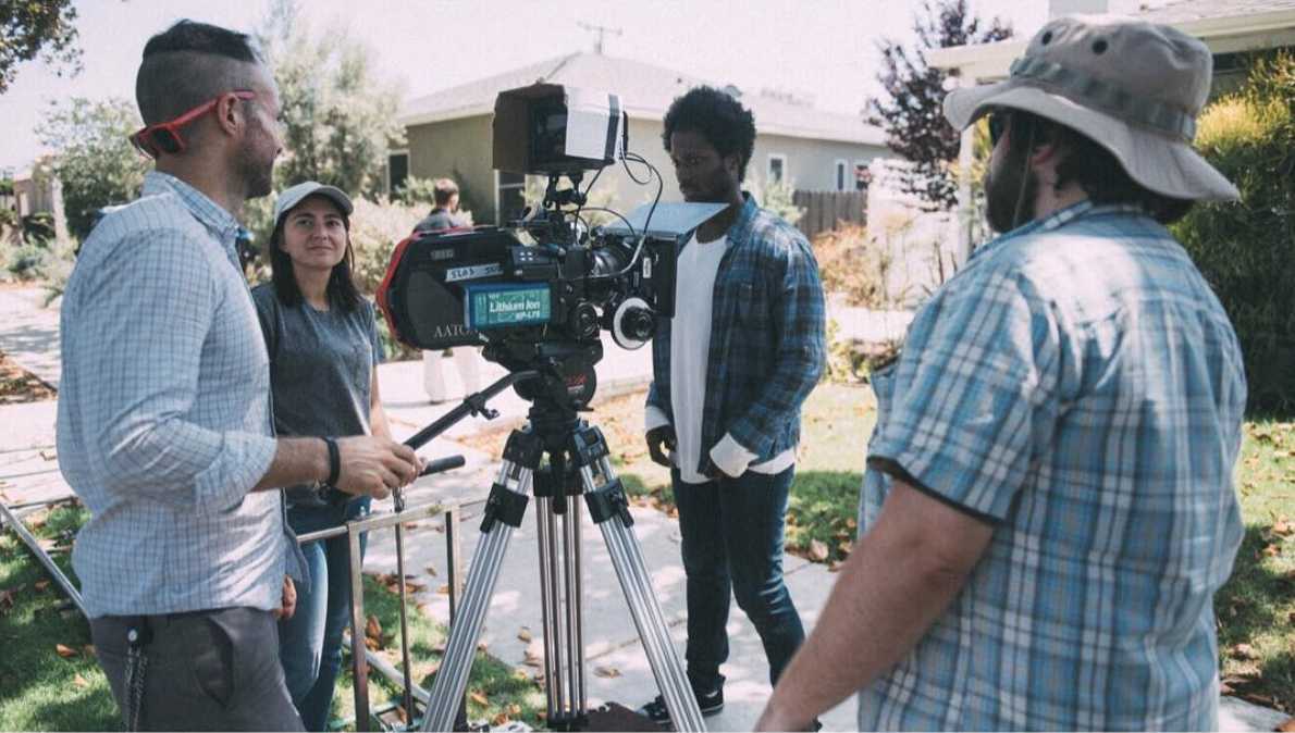 The crew working hard to get a shot
