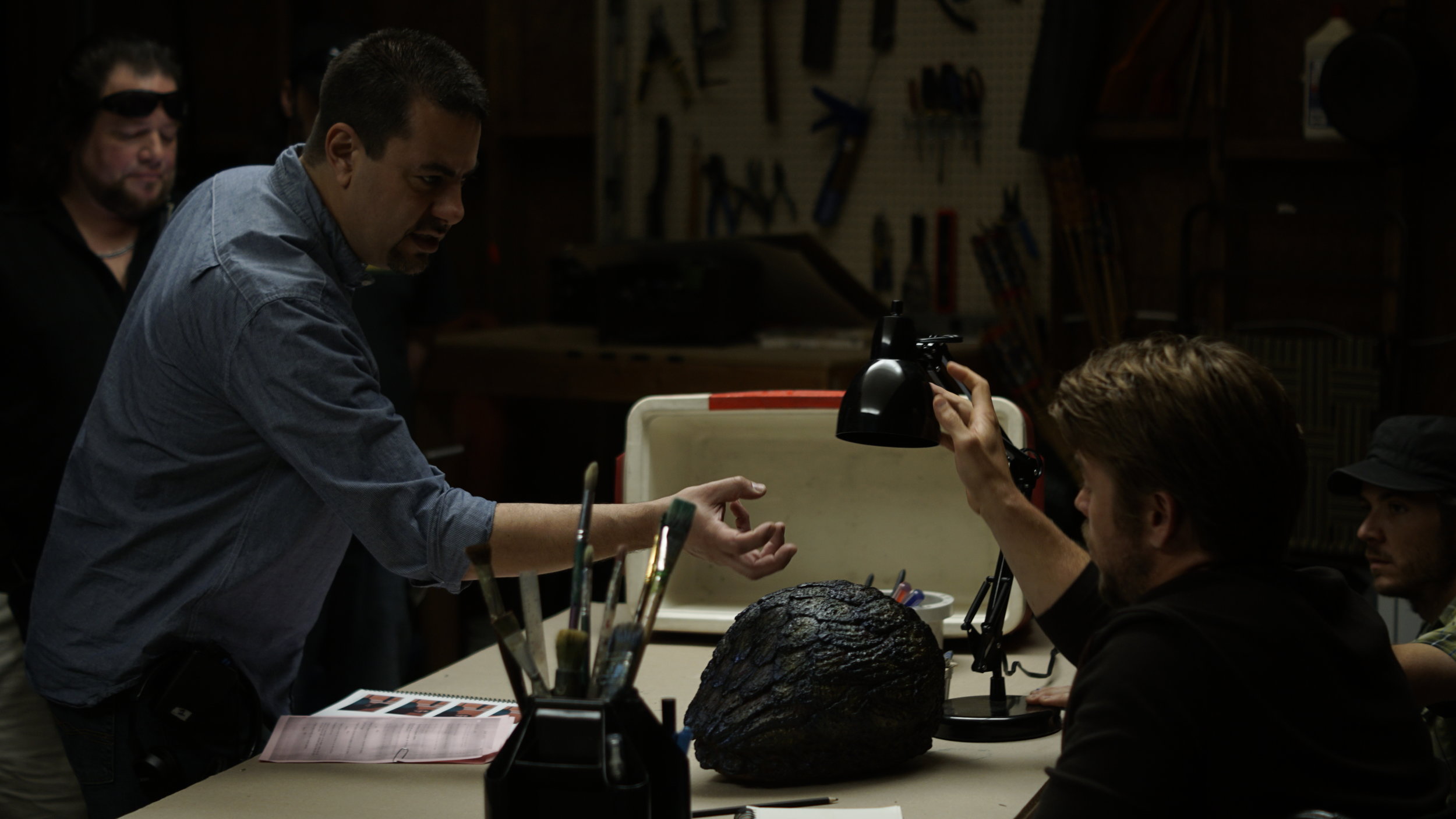 BTS: Writer/Director Paul J Salamoff with Luke Hemsworth ("Will")