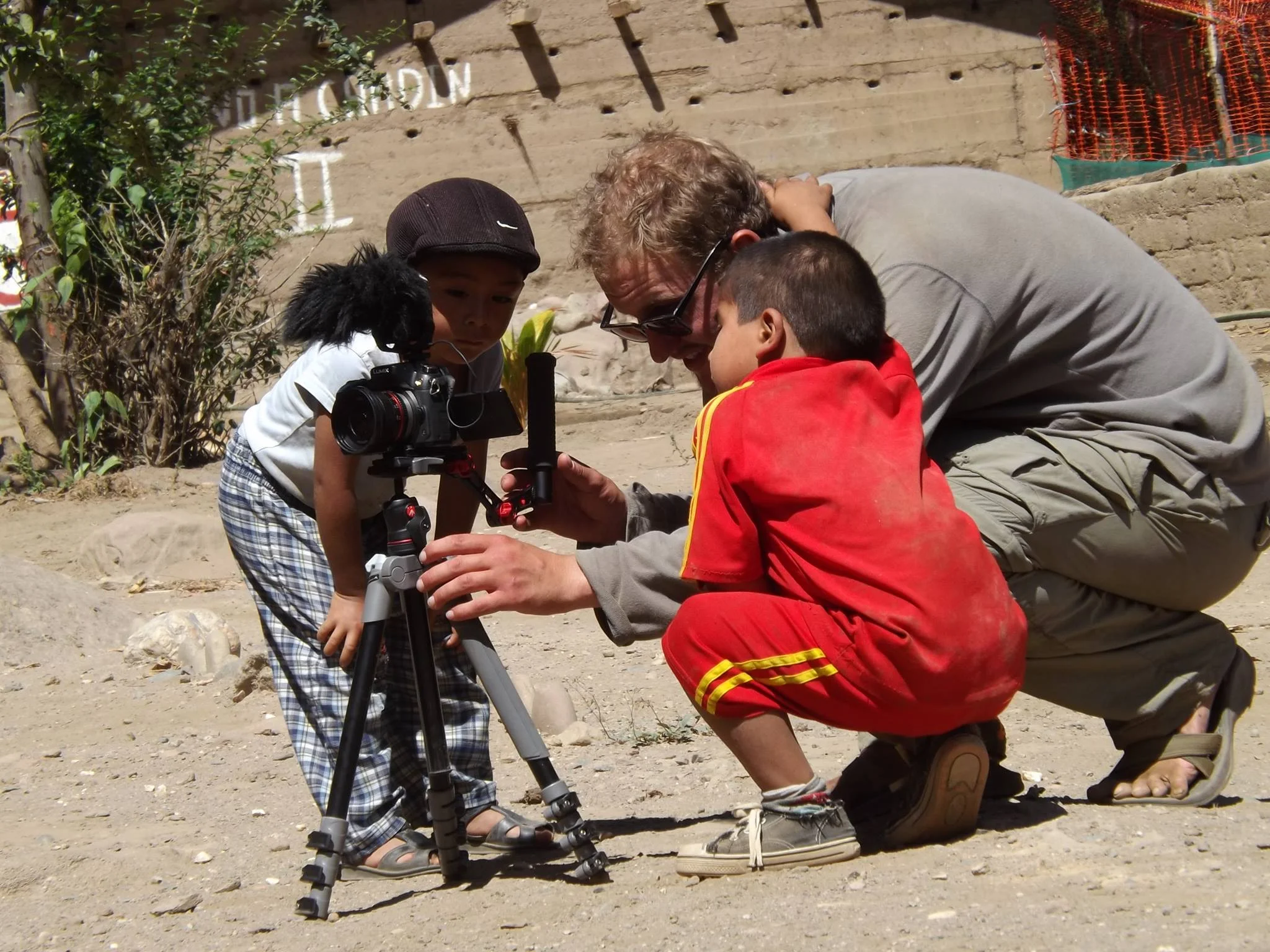 Local creatives help director Henry Worobec get the shot in the village of Tupen Grande.