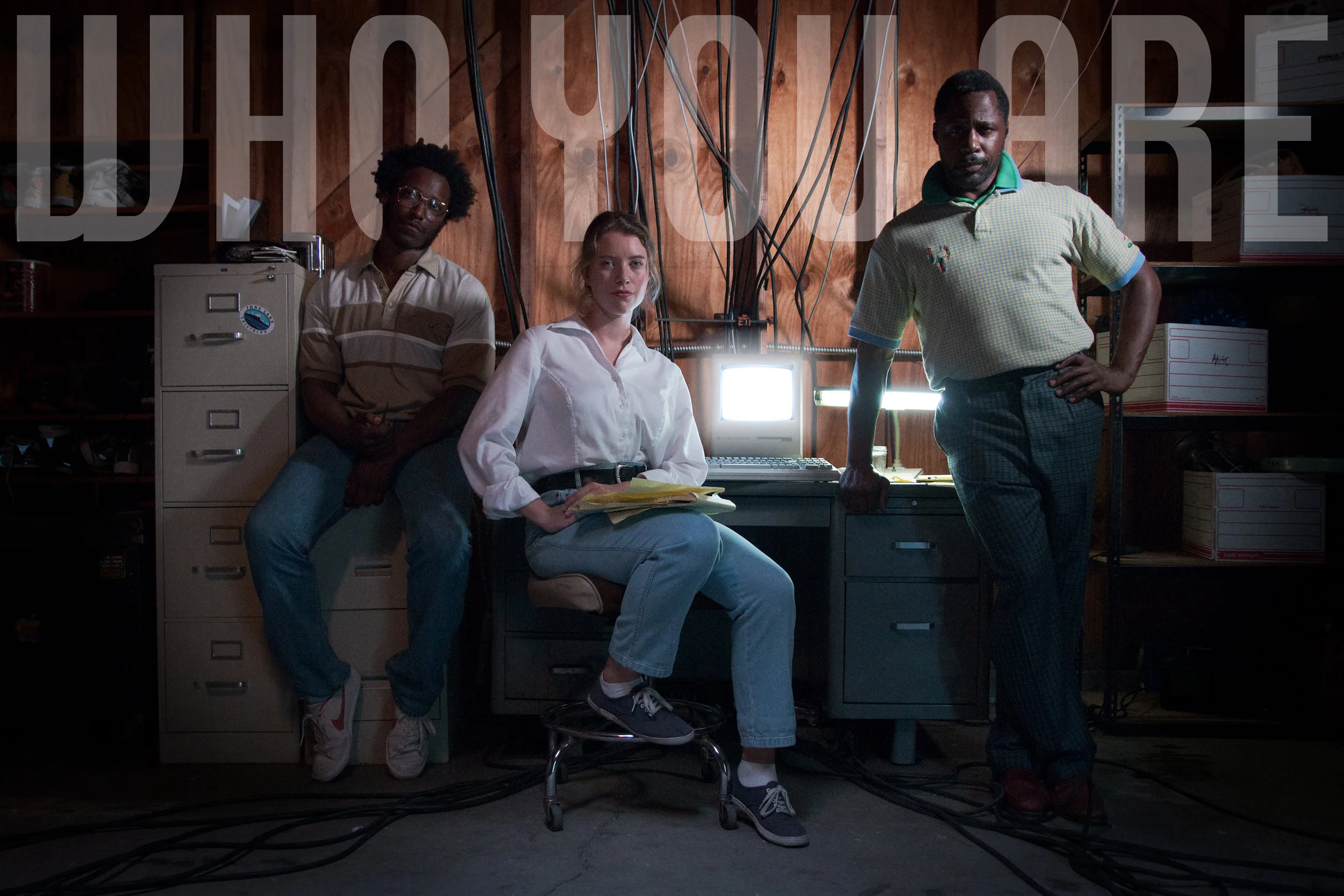 L to R: Skinner Myers as Jonathan, Marie Oldenbourg as Gillian, and DeJean Brown as Daryl in Who You Are. Image Shot By Carolina Rodriguez.