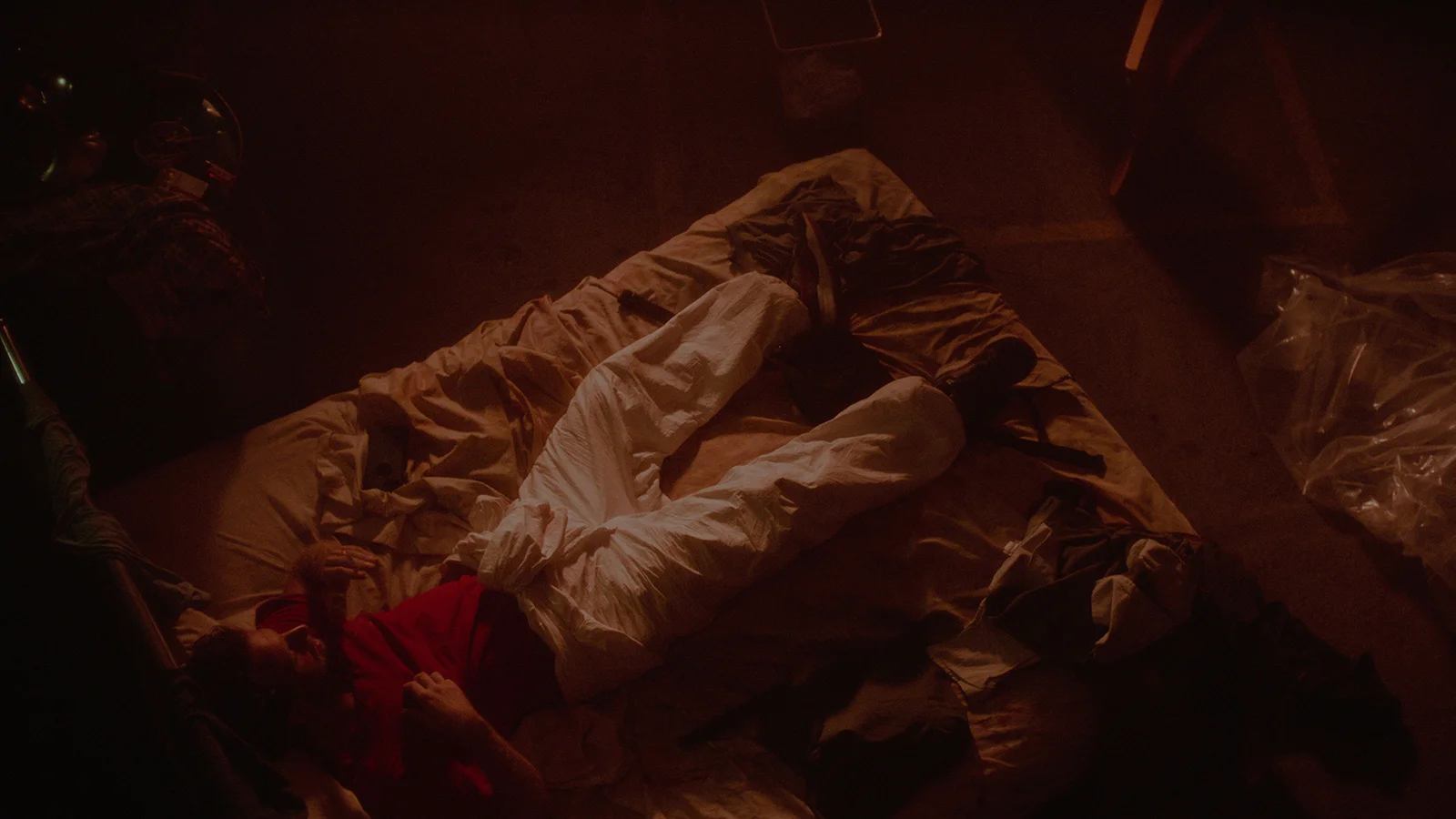 Production Still: Aaron Glenane as Mason. Cinematography by Logan Triplett, Color Grading by Ayumi Ashley.