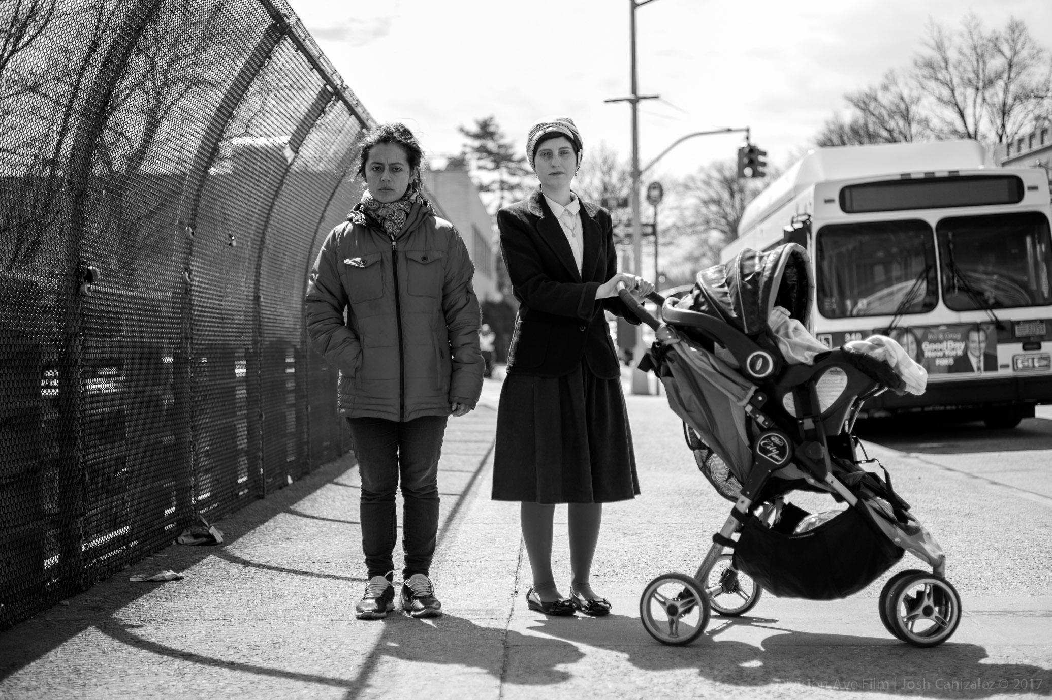 Lorena Rodriguez and Michal Birnbaum on set