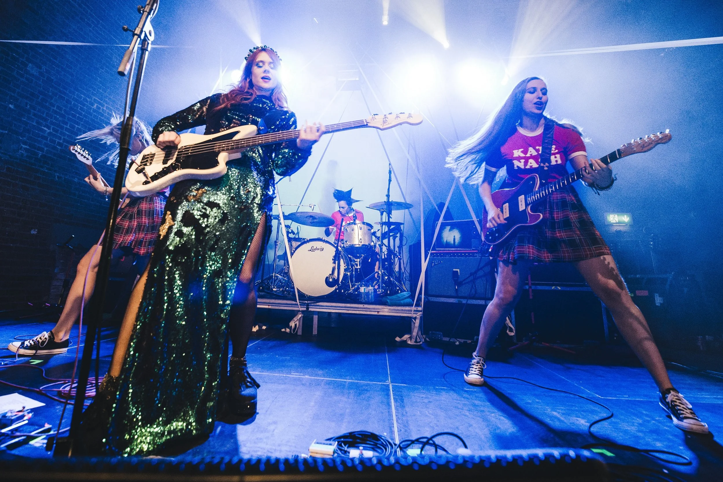 Kate Nash performing with her all-girl band