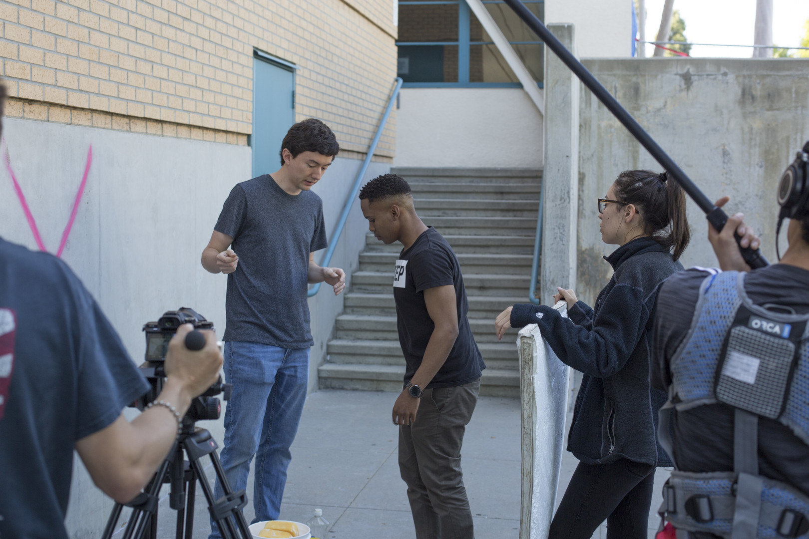 Ryan Larkin directs Reale Kgobokoe during the film's final scene - Photo: Keith Battista