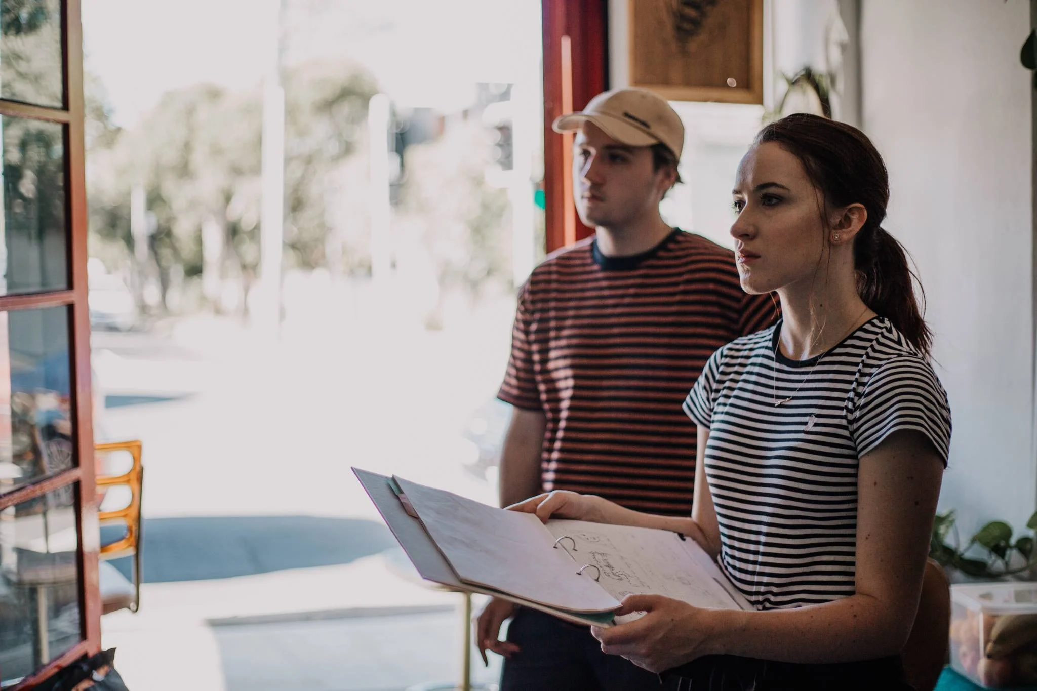 Rebekah Jackson (Director) and Ethan Thomas (1st Assistant Director) on set