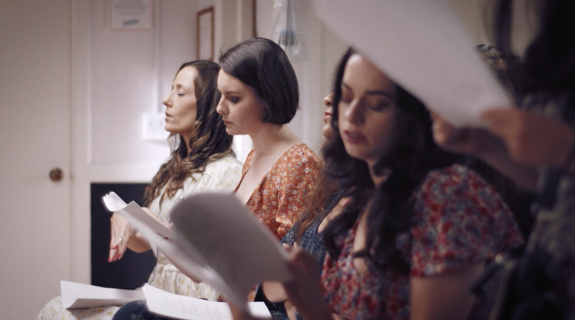 Still of actresses Christina Steach, Alyssa Kompelien, Hima Menon, Lauren Taylor, and Rachel Matsuoka