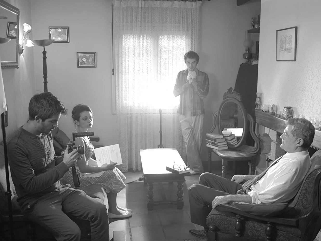 Behind the scenes of La Lettre - with Joris Bessolles, Marine Roualdes, Philippe Hédoux, and Celtill Jalaber. Photo by Robert Harold.