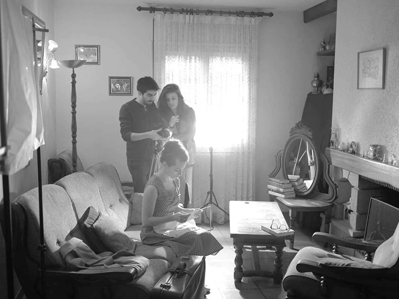 Behind the scenes of La Lettre - with Joris Bessolles, Marine Rouldes and Katherine Harold. Photo by Robert harold.