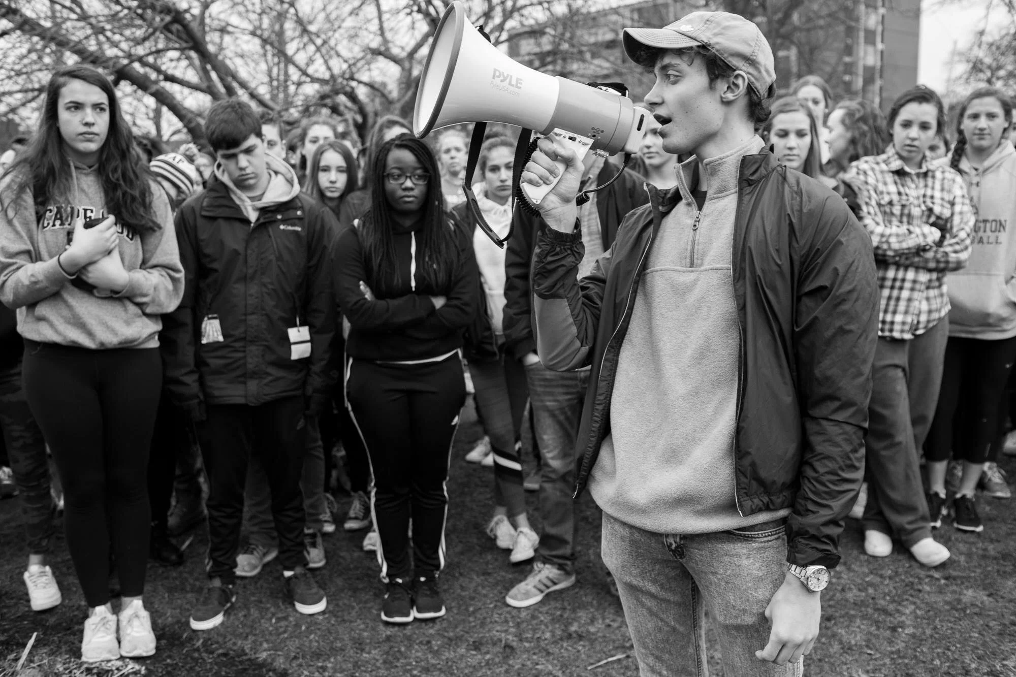 Activist Griffin Gould at a Rally